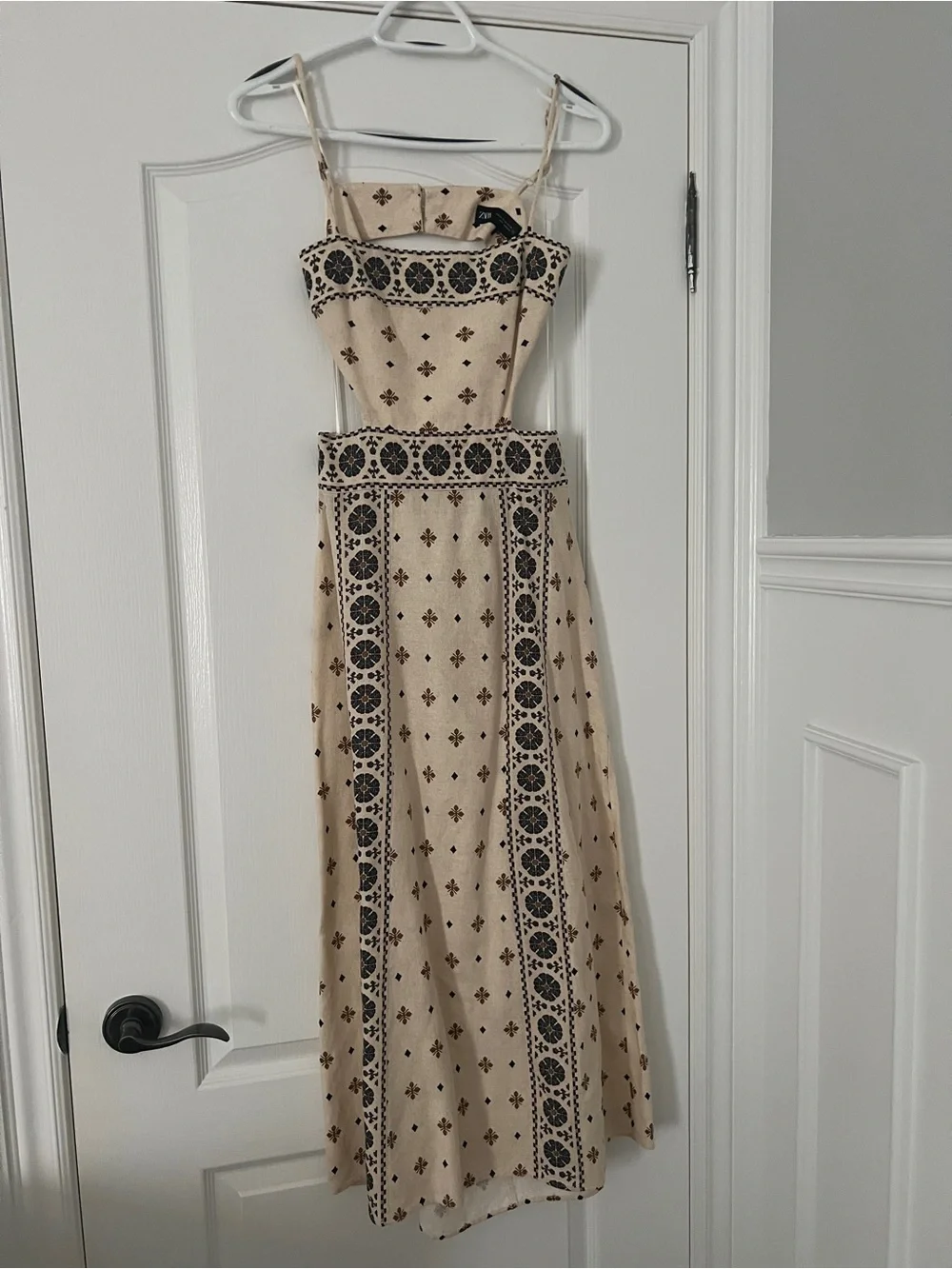 Zara Cream Boho Cutout Maxi Dress - Picture 3 of 5